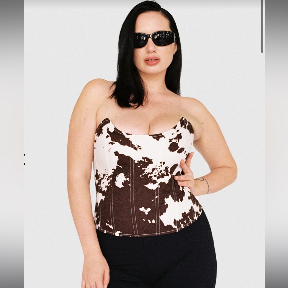 Miaou LEIA CORSET cow print in size SMALL